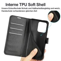 Klapphülle für Motorola Moto Edge 50 Neo, Hülle Handyhülle Flip Cover Case Schutzhülle Etui in Schwarz