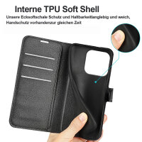 Klapphülle für Motorola Moto Edge 60 Pro, Hülle Handyhülle Flip Cover Case Schutzhülle Etui in Schwarz