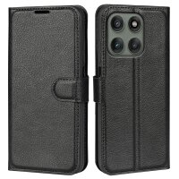 Klapphülle für Motorola Moto Edge 60 Pro, Hülle Handyhülle Flip Cover Case Schutzhülle Etui in Schwarz