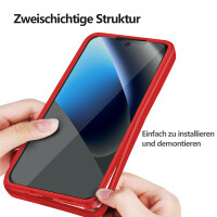 360° Hülle für Google Pixel 10A Rundum vollschutz mit Integriertem Displayschutz Rot
