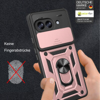 Outdoor Panzer Hülle für Google Pixel 10A Handyhülle mit Kameraschutz Ringhalter Cover Rosegold