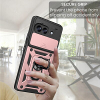 Outdoor Panzer Hülle für Google Pixel 10A Handyhülle mit Kameraschutz Ringhalter Cover Rosegold