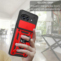 Outdoor Panzer Hülle für Google Pixel 10A Handyhülle mit Kameraschutz Ringhalter Cover Rot