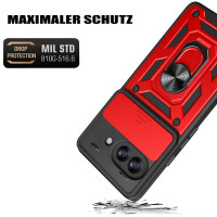 Outdoor Panzer Hülle für Google Pixel 10A Handyhülle mit Kameraschutz Ringhalter Cover Rot