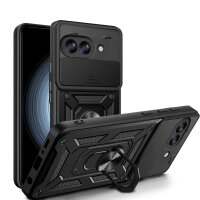 Outdoor Panzer Hülle für Google Pixel 10A Handyhülle mit Kameraschutz Ringhalter Cover Schwarz
