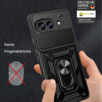 Outdoor Panzer Hülle für Google Pixel 10A Handyhülle mit Kameraschutz Ringhalter Cover Schwarz