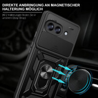Outdoor Panzer Hülle für Google Pixel 10A Handyhülle mit Kameraschutz Ringhalter Cover Schwarz