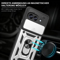 Outdoor Panzer Hülle für Google Pixel 10A Handyhülle mit Kameraschutz Ringhalter Cover Silber