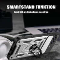 Outdoor Panzer Hülle für Google Pixel 10A Handyhülle mit Kameraschutz Ringhalter Cover Silber