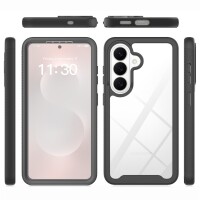 360 Grad Hülle mit eingebautem Displayschutz für Samsung Galaxy S26 Bumper Schwarz