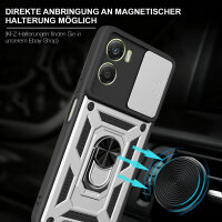 Outdoor Panzer Hülle für Motorola Moto G06 / G06 Power Handyhülle mit Kameraschutz Ringhalter Silber