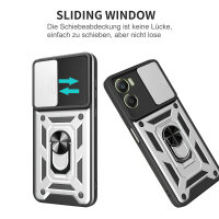 Outdoor Panzer Hülle für Motorola Moto G06 / G06 Power Handyhülle mit Kameraschutz Ringhalter Silber