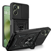 Outdoor Panzer Hülle für Motorola Moto G06 / G06 Power Handyhülle mit Kameraschutz Ringhalter Schwarz