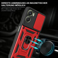 Outdoor Panzer Hülle für Motorola Moto G06 / G06 Power Handyhülle mit Kameraschutz Ringhalter Rot