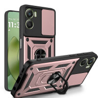 Outdoor Panzer Hülle für Motorola Moto G06 / G06 Power Handyhülle mit Kameraschutz Ringhalter Rosegold