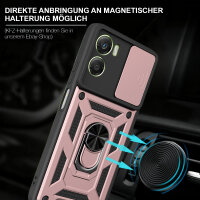 Outdoor Panzer Hülle für Motorola Moto G06 / G06 Power Handyhülle mit Kameraschutz Ringhalter Rosegold
