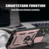 Outdoor Panzer Hülle für Motorola Moto G06 / G06 Power Handyhülle mit Kameraschutz Ringhalter Rosegold