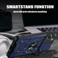 Outdoor Panzer Hülle für Motorola Moto G06 / G06 Power Handyhülle mit Kameraschutz Ringhalter Blau
