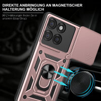 Outdoor Panzer Hülle für Motorola Edge 60 Pro Handyhülle mit Kameraschutz Ringhalter Rosegold