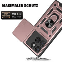 Outdoor Panzer Hülle für Motorola Edge 60 Pro Handyhülle mit Kameraschutz Ringhalter Rosegold