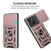 Outdoor Panzer Hülle für Motorola Edge 60 Pro Handyhülle mit Kameraschutz Ringhalter Rosegold