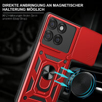 Outdoor Panzer Hülle für Motorola Edge 60 Pro Handyhülle mit Kameraschutz Ringhalter Rot