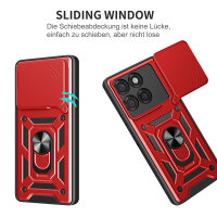 Outdoor Panzer Hülle für Motorola Edge 60 Pro Handyhülle mit Kameraschutz Ringhalter Rot