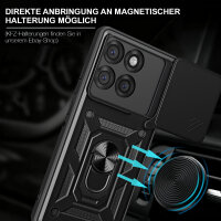Outdoor Panzer Hülle für Motorola Edge 60 Pro Handyhülle mit Kameraschutz Ringhalter Schwarz