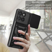 Outdoor Panzer Hülle für Motorola Edge 60 Pro Handyhülle mit Kameraschutz Ringhalter Schwarz