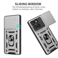 Outdoor Panzer Hülle für Motorola Edge 60 Pro Handyhülle mit Kameraschutz Ringhalter Silber