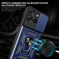 Outdoor Panzer Hülle für Motorola Edge 60 Neo Handyhülle mit Kameraschutz Ringhalter Blau