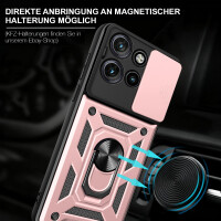 Outdoor Panzer Hülle für Motorola Edge 60 Neo Handyhülle mit Kameraschutz Ringhalter Rosegold