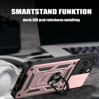 Outdoor Panzer Hülle für Motorola Edge 60 Neo Handyhülle mit Kameraschutz Ringhalter Rosegold