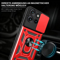 Outdoor Panzer Hülle für Motorola Edge 60 Neo Handyhülle mit Kameraschutz Ringhalter Rot