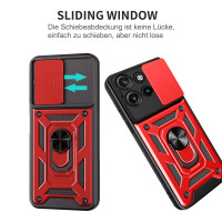 Outdoor Panzer Hülle für Motorola Edge 60 Neo Handyhülle mit Kameraschutz Ringhalter Rot