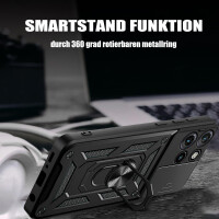 Outdoor Panzer Hülle für Motorola Edge 60 Neo Handyhülle mit Kameraschutz Ringhalter Schwarz