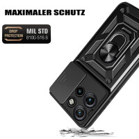 Outdoor Panzer Hülle für Motorola Edge 60 Neo Handyhülle mit Kameraschutz Ringhalter Schwarz