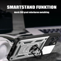 Outdoor Panzer Hülle für Motorola Edge 60 Neo Handyhülle mit Kameraschutz Ringhalter Silber