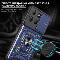 Outdoor Panzer Hülle für Motorola Moto G17 Handyhülle mit Kameraschutz Ringhalter Blau