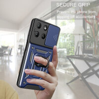 Outdoor Panzer Hülle für Motorola Moto G17 Handyhülle mit Kameraschutz Ringhalter Blau