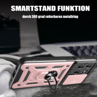 Outdoor Panzer Hülle für Motorola Moto G17 Handyhülle mit Kameraschutz Ringhalter Rosegold