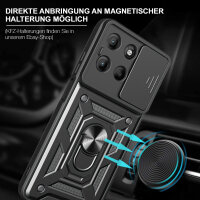 Outdoor Panzer Hülle für Motorola Moto G17 Handyhülle mit Kameraschutz Ringhalter Schwarz