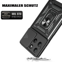 Outdoor Panzer Hülle für Motorola Moto G17 Handyhülle mit Kameraschutz Ringhalter Schwarz