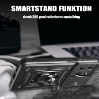 Outdoor Panzer Hülle für Motorola Moto G17 Handyhülle mit Kameraschutz Ringhalter Schwarz