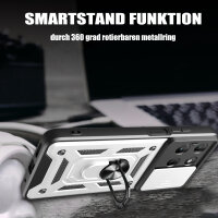 Outdoor Panzer Hülle für Motorola Moto G17 Handyhülle mit Kameraschutz Ringhalter Silber