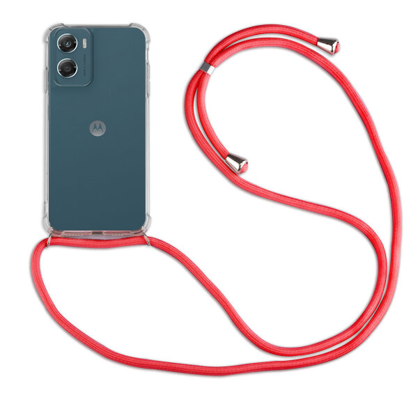 Handykette für Motorola Moto G06 / G06 Power Hülle mit Band Case Kordel in Rot