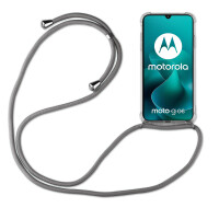 Handykette für Motorola Moto G06 / G06 Power Hülle mit Band Case Kordel in Grau