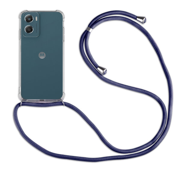 Handykette für Motorola Moto G06 / G06 Power Hülle mit Band Case Kordel in Blau
