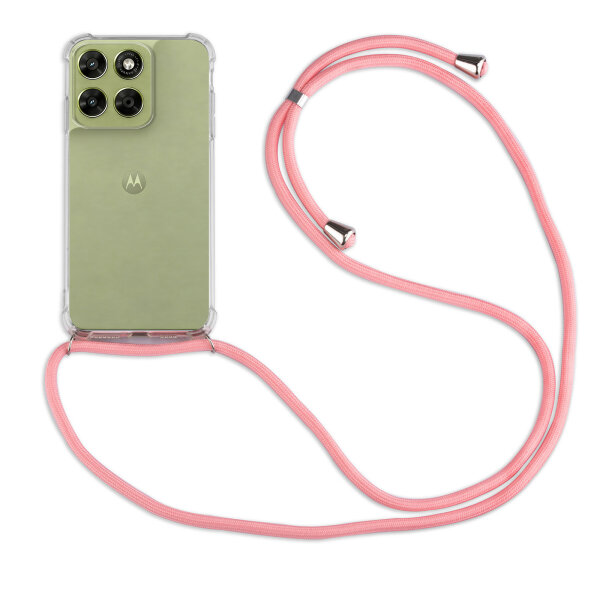Handykette für Motorola Moto G67 / G77 Hülle mit Band Case Kordel in Rosa