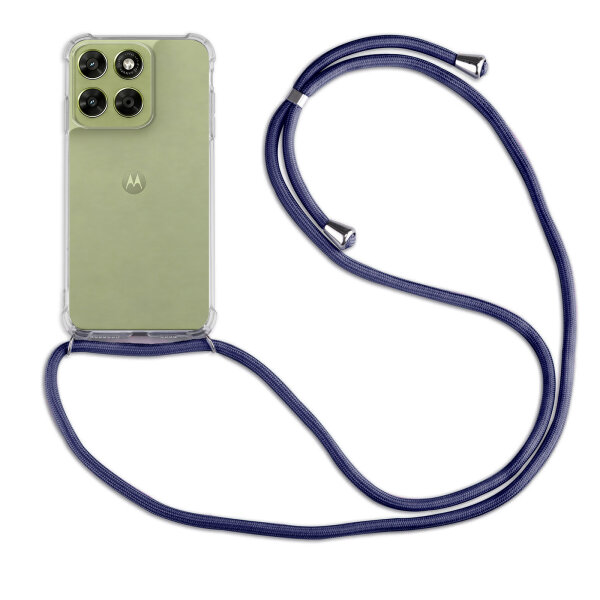 Handykette für Motorola Moto G67 / G77 Hülle mit Band Case Kordel in Blau